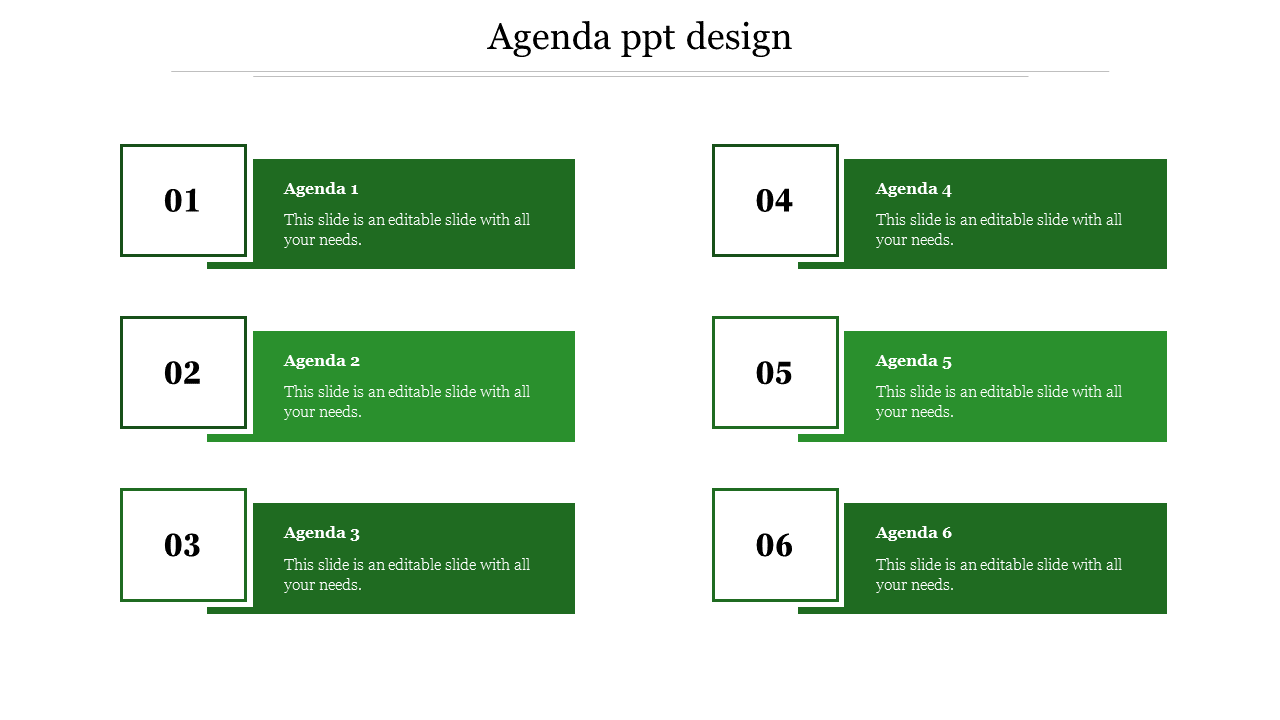 agenda ppt design-Green